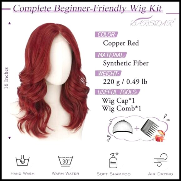 Short Wavy Synthetic Wig Shoulder Length Loose Waves Face Framing Bangs Daily main image 5